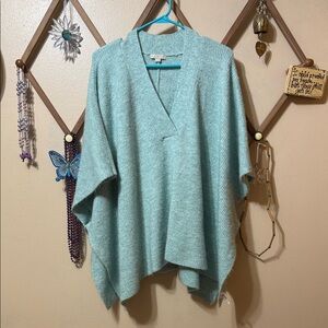LOFT Light Mint Green Poncho Sweater